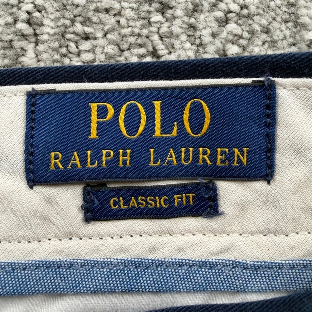 Polo Ralph Lauren Chinos Mens 34(36)/34 Navy Blue Classic Fit Cotton Twill Pants